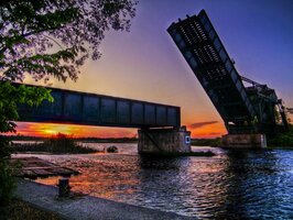 Rail Drawbridge Over Rideau Canal Sunset - GMT.jpg
